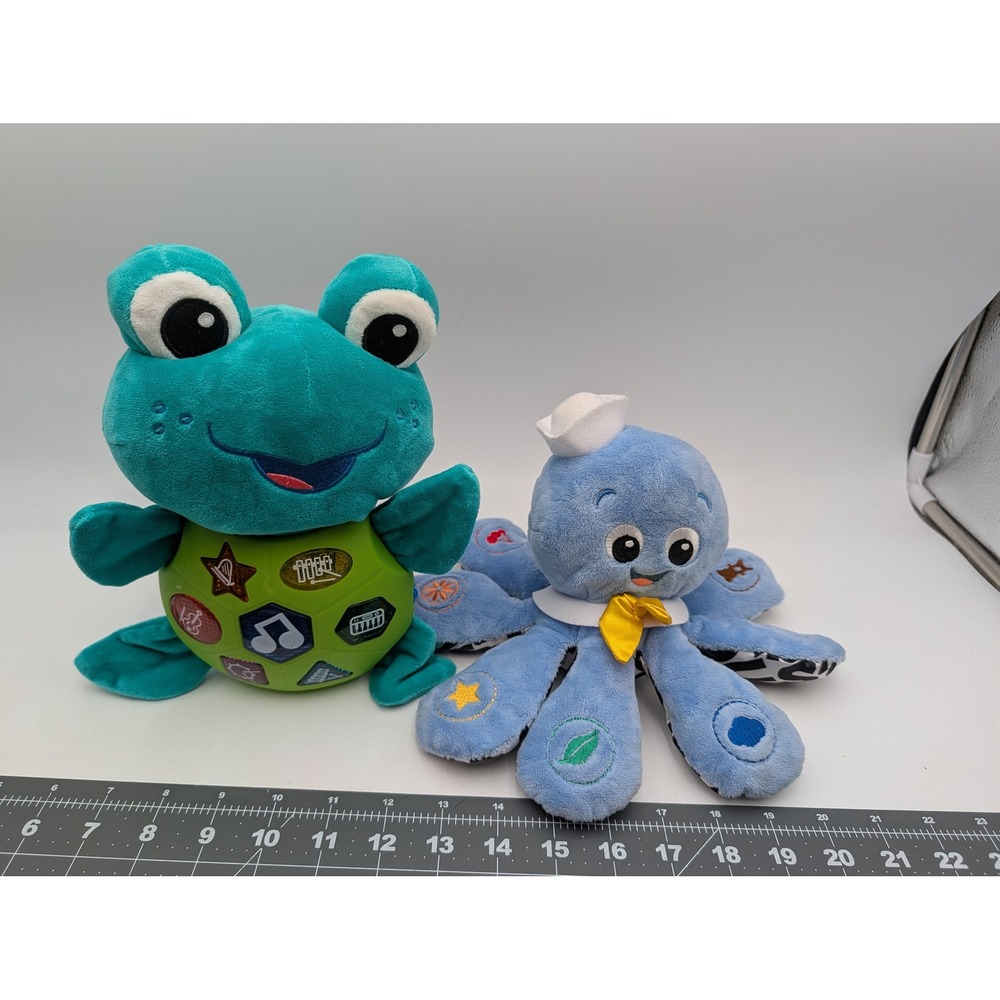 Baby Einstein Musical Plush Octopus Neptune Turtle Toy Lot Works Stuffed Animal
